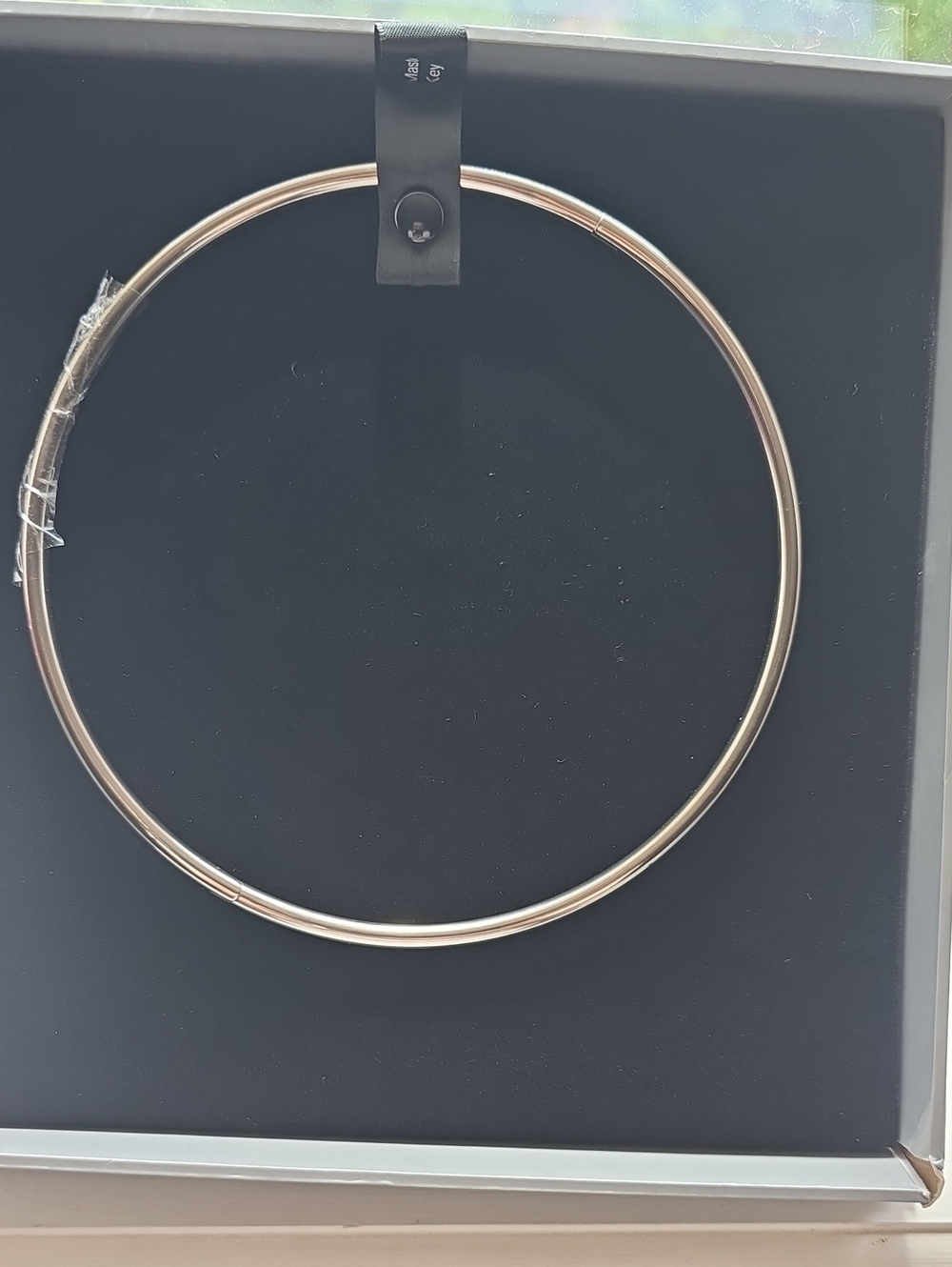 Eternity Titanium Collar Necklace in Polished Silver Tone